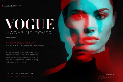 تصميم غلاف مجلة Fashion Editorial بأسلوب Duotone | مشروع تجريبي