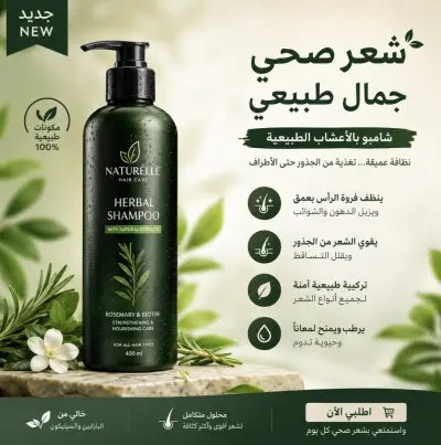 إعلان عن شامبو ماركه Herbal Shampoo