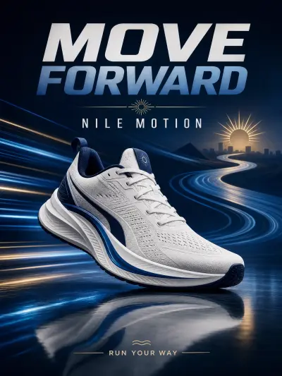 إعلان سوشيال ميديا لحذاء رياضي — Nile Motion Concept