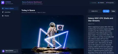 لوحة تحكم استكشاف الفضاء | Space Dashboard باستخدام JavaScript وواجهات برمجة التطبيقات (APIs)
