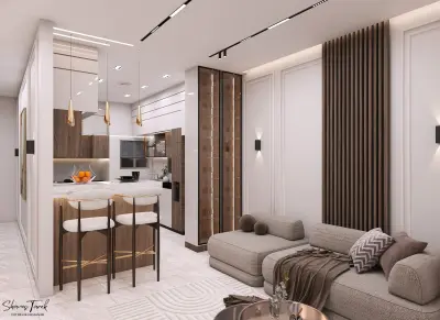 تصميم غرف المعيشة و المطابخ بأحدث التصميمات