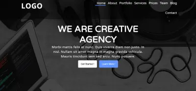 تصميم موقع creative agency باسم logo