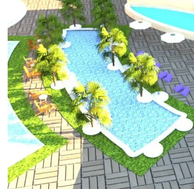 تصميم تراث ومسبح لفيلا