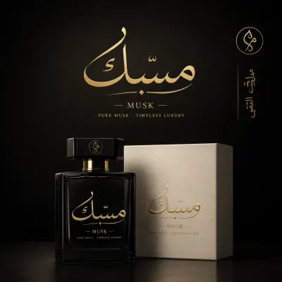تصميم شعار احترافي فاخر لبراند عطور وهوية بصرية مميزة