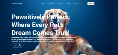 Paws n' Play – صفحة هبوط لمتجر مستلزمات الحيوانات الأليفة