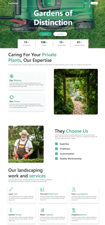 EcoSculpt - Landscaping & Gardening Website