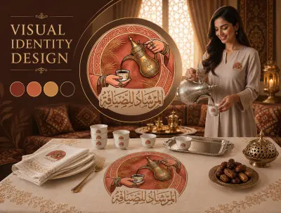 تصميم الهوية البصرية للعلامة التجارية وتصميمات سوشيال ميديا وادارة منصات التواصل الاجتماعى لبراند المرشاد للضيافة بدولة الكويت