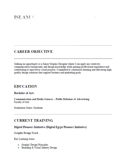 كتابة ال cv