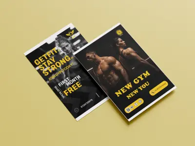 تصميم فلاير إعلاني ودعائي لصالة رياضية (Gym Flyer)