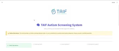 TAIF - نظام ذكي للكشف المبكر عن اضطراب طيف التوحد باستخدام الذكاء الاصطناعي