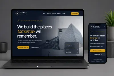 تصميم وتطوير صفحة هبوط احترافية لشركة مقاولات