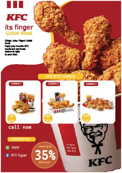 تصميم فلاير إعلاني احترافي لمطعم KFC