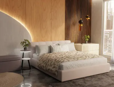 تصميم سرير فاخر مُبطن ثلاثي الأبعاد | Luxury Upholstered Bed | 3D Furniture Visualization