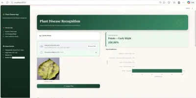 تطوير نظام ذكي للكشف عن أمراض النباتات باستخدام التعلم العميق