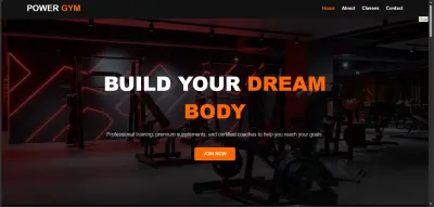 تصميم وتطوير واجهة موقع إلكتروني لنادي رياضي (Power Gym)
