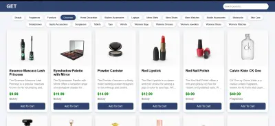 موقع متجر إلكتروني متجاوب باستخدام API