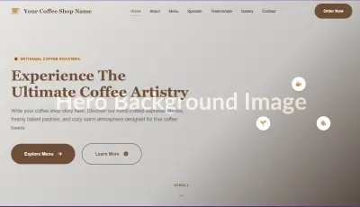 تصميم وتطوير صفحة هبوط (Landing Page) لكافيه باستخدام HTML وCSS وJavaScript