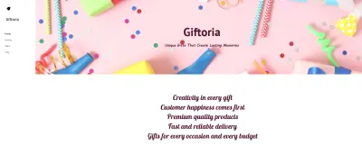 تصميم وتطوير موقع إلكتروني لمتجر Giftoria باستخدام Google Sites