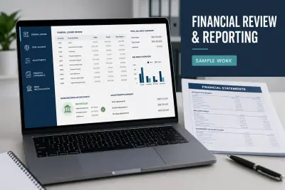 مراجعة وتدقيق السجلات المالية وإعداد تقرير بالتسويات والتوصيات