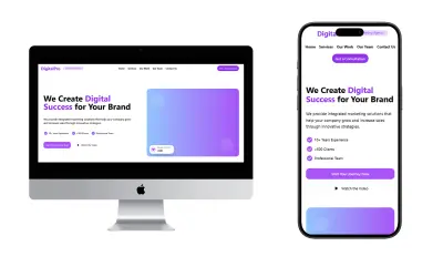 تصميم وتطوير Landing Page لوكالة تسويق رقمي باستخدام Tailwind CSS