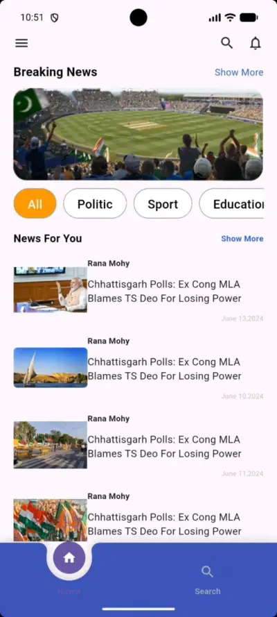 قمت بتطوير تطبيق منصة أخبار باستخدام Flutter مع واجهة مستخدم حديثة وسهلة الاستخدام، يهدف إلى عرض الأخبار بطريقة منظمة وسريعة مع تجربة استخدام مميزة.