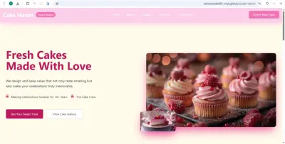 تصميم واجهة صفحة هبوط جذابة - Cake Haven Landing Page