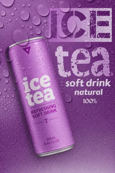 تصميم اعلان احترافي لمشروبice tea