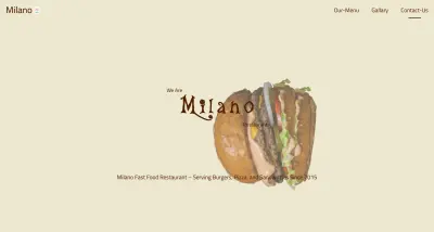 Milano Restaurant Website