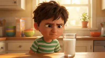 قصة حسن الي مش بيحب شرب اللبن