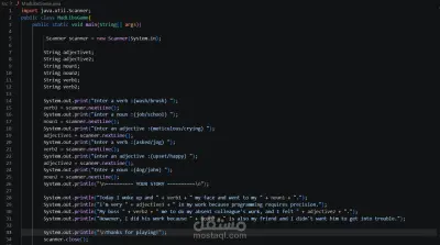 Mad Libs Game باستخدام Java