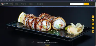 واجهة ويب لمطعم Oishi Sushi