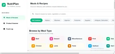 NutriPlan – Healthy Meals & Recipes Web Application