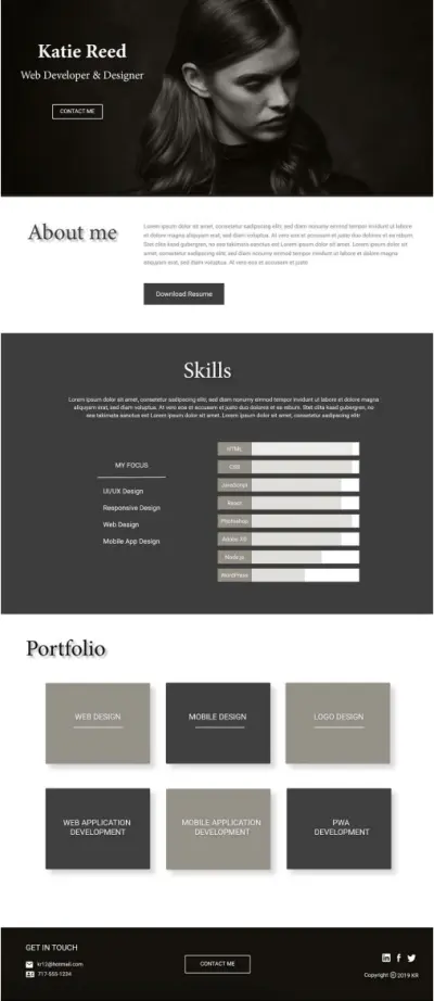 تصميم وتطوير واجهة موقع شخصي احترافي (Portfolio)