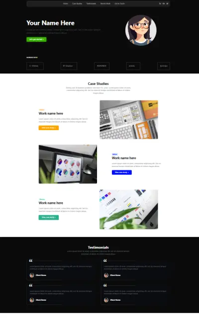 تحويل تصميم Figma إلى موقع شخصي متجاوب باستخدام Bootstrap
