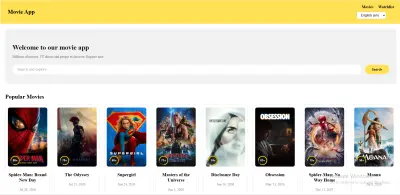 تطبيق ويب متكامل ومتحرك لمشاهدة واستعراض الأفلام