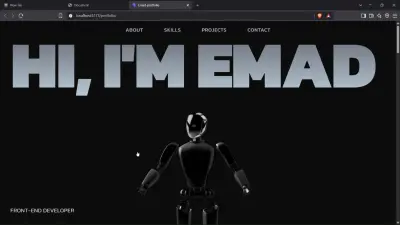 تطوير موقع معرض أعمال شخصي (Portfolio) متجاوب وتفاعلي ثلاثي الأبعاد باستخدام React و Vite