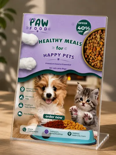 تصميم فلاير وموك أب لبراند PAW