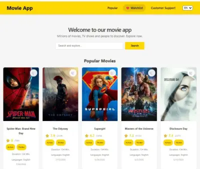 Movie App باستخدام React.js