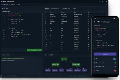 محلل أكواد مصغر (Mini Code Analyzer) باستخدام C++ وFlutter