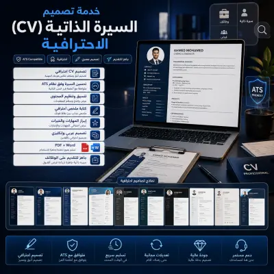 خدمة تصميم السيرة الذاتية (CV) الاحترافية