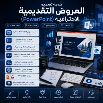 خدمة تصميم العروض التقديمية (PowerPoint) الاحترافية