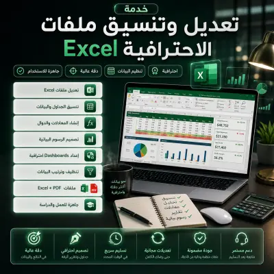 خدمة تعديل وتنسيق ملفات Excel الاحترافية