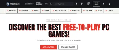 منصة اكتشاف ألعاب مجانية — GameReview