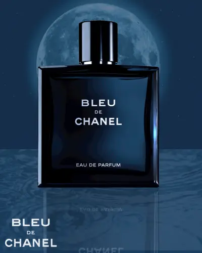تصميم إعلان عطر رجالي فاخر - Bleu De Chanel