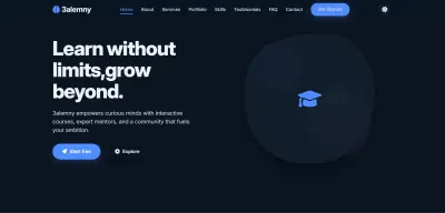 تصميم وتطوير موقع تعليمي احترافي "علمني" باستخدام HTML وCSS وJavaScript