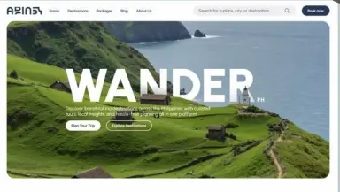 تصميم واجهة منصة سياحية وحجز رحلات – Wander PH