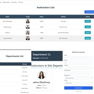 نظام إدارة الأقسام والمحاضرين والمقررات للكلية
