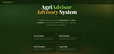 AgriAdvisor – نظام ذكي للتنبؤ بالمحاصيل والإنتاج والأرباح