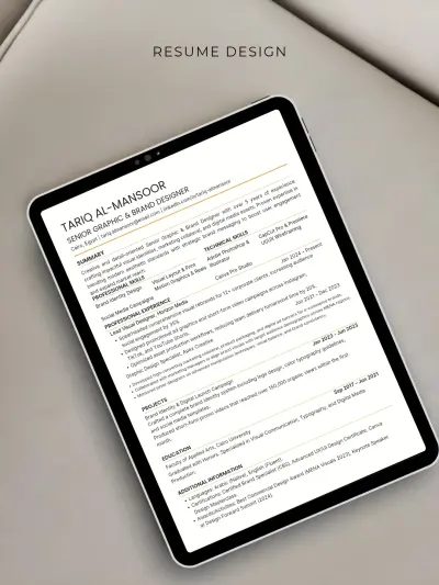 تصميم وصياغة سيرة ذاتية احترافية بالإنجليزية