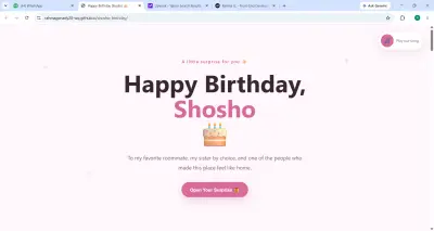 Shosho Birthday Website